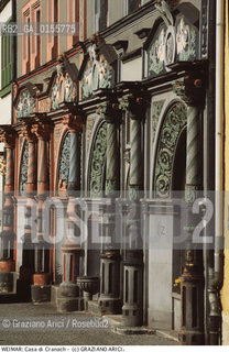 Weimar (Germania)1994.Casa del pittore Lucas Cranach Geo Architettura casa pittore arte pittura .Weimar (Germany)1994.House of the painter Lucas Cranach  ©Graziano Arici/Rosebud2