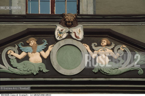 Weimar (Germania)1994.Casa del pittore Lucas Cranach Geo Architettura casa pittore arte pittura .Weimar (Germany)1994.House of the painter Lucas Cranach  ©Graziano Arici/Rosebud2