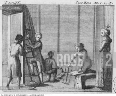 -STAMPA PER LA COMMEDIA LA CASA NOVA DI CARLO GOLDONI (1760-61) COMMEDIA COMMEDIOGRAFO STAMPA EDIZIONE.-PRINT FOR COMEDY LA CASA NOVA (1760-61) BY CARLO GOLDONI.- ARCHIVIO ©Graziano Arici/Rosebud2 La cessione dei diritti di questa immagine si intende per quanto di nostra competenza. Non comprende invece le eventuali spese  relative a diritti che potranno essere richiesti dagli Enti o persone fisiche cui appartengono eventualmente i soggetti  ripresi. Tali costi, ove necessari, e l’espletamento di qualsivoglia pratica di richiesta di concessione del permesso di pubblicazione sono esclusivamente a carico e a cura del soggetto acquirente di questa immagine.
