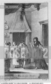 -STAMPA PER LA COMMEDIA LA BUONA MADRE (1760-61) DI CARLO GOLDONI. COMMEDIA COMMEDIOGRAFO EDIZIONE STAMPA .-PRINT FOR COMEDY LA BUONA MADRE (1760-61) BY CARLO GOLDONI -ARCHIVIO ©Graziano Arici/Rosebud2 La cessione dei diritti di questa immagine si intende per quanto di nostra competenza. Non comprende invece le eventuali spese  relative a diritti che potranno essere richiesti dagli Enti o persone fisiche cui appartengono eventualmente i soggetti  ripresi. Tali costi, ove necessari, e l’espletamento di qualsivoglia pratica di richiesta di concessione del permesso di pubblicazione sono esclusivamente a carico e a cura del soggetto acquirente di questa immagine.