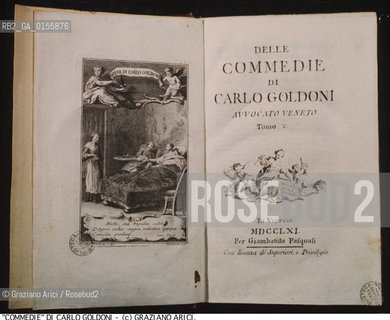 -STAMPA PER COMMEDIE DI CARLO GOLDONI DALLEDIZIONE DELLE OPERE PUBBLICATA NEL 1761 DA GIAMBATTISTA PASQUALI. STAMPA LIBRO EDIZIONE COMMEDIA.-PRINT FOR COMMEDIE BY CARLO GOLDONI FROM WORKS EDITION PUBLISHED BY GIAMBATTISTA PASQUALI IN 1761 - ARCHIVIO ©Graziano Arici/Rosebud2 La cessione dei diritti di questa immagine si intende per quanto di nostra competenza. Non comprende invece le eventuali spese  relative a diritti che potranno essere richiesti dagli Enti o persone fisiche cui appartengono eventualmente i soggetti  ripresi. Tali costi, ove necessari, e l’espletamento di qualsivoglia pratica di richiesta di concessione del permesso di pubblicazione sono esclusivamente a carico e a cura del soggetto acquirente di questa immagine.