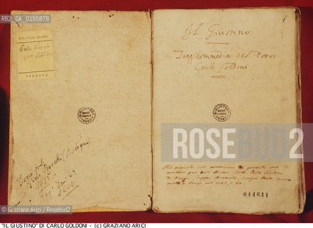 -UNICO MANOSCRITTO DELLA COMMEDIA (TRAGICOMMEDIA) IL GIUSTINO (1734-35)DI CARLO GOLDONI. COMMEDIA MANOSCRITTO AUTORE EDIZIONE.-ONLY MANUSCRIPT OF COMEDY (TRAGICOMEDY) IL GIUSTINO (1734-35)BY CARLO GOLDONI.- ARCHIVIO ©Graziano Arici/Rosebud2 .La cessione dei diritti di questa immagine si intende per quanto di nostra competenza. Non comprende invece le eventuali spese  relative a diritti che potranno essere richiesti dagli Enti o persone fisiche cui appartengono eventualmente i soggetti  ripresi. Tali costi, ove necessari, e l’espletamento di qualsivoglia pratica di richiesta di concessione del permesso di pubblicazione sono esclusivamente a carico e a cura del soggetto acquirente di questa immagine.
