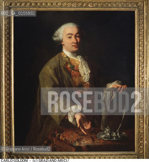 -RITRATTO DEL COMMEDIOGRAFO CARLO GOLDONI DIPINTO DA ALESSANDRO LONGHI PRIMA DELLA PARTENZA PER LA FRANCIA 1761.TEATRO COMMEDIA COMMEDIOGRAFO RITRATTO DIPINTO .-PORTRAIT OF THE THEATER PLAYWRIGHT CARLO GOLDONI, PAINTING BY ALESSANDRO LONGHI BEFORE DEPARTURE TO FRANCE IN 1761 - ARCHIVIO ©Graziano Arici/Rosebud2 .La cessione dei diritti di questa immagine si intende per quanto di nostra competenza. Non comprende invece le eventuali spese  relative a diritti che potranno essere richiesti dagli Enti o persone fisiche cui appartengono eventualmente i soggetti  ripresi. Tali costi, ove necessari, e l’espletamento di qualsivoglia pratica di richiesta di concessione del permesso di pubblicazione sono esclusivamente a carico e a cura del soggetto acquirente di questa immagine..