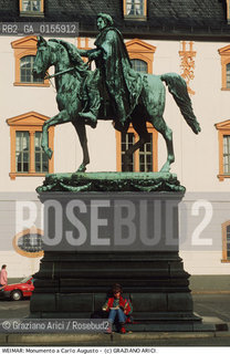 -Weimar (Germania)1994.Monumento equestre al duca Carlo Augusto di Sassonia. Cultura statua monumento duca                                                                                       -Weimar (Germany)1994.Duke Carlo Augusto Monument  ©Graziano Arici/Rosebud2