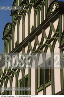 Weimar (Germania)1994.Facciata del Municipio a Weimar.Architettura municipio edificio geo Stadthouse.Weimar (Germany)1994.Facade of old city hall in Weimar ©Graziano Arici/Rosebud2