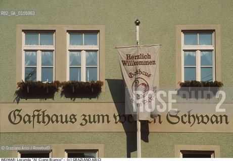 Weimar (Germania)1994.Lantica locanda Al Cigno Bianco. Geo Locanda cigno bianco Weimar.Weimar (Germany)1994.The old white swan Inn  ©Graziano Arici/Rosebud2