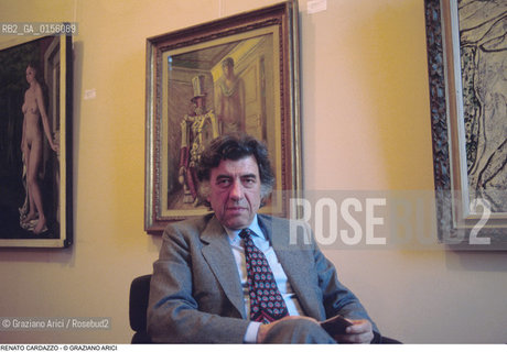 -Venezia,1982.Ritratto del gallerista Renato Cardazzo,galleria Del Naviglio.Arte gallerista ritratto -Venice,1992.Portrait of the gallery manager Renato Cardazzo ©Graziano Arici/Rosebud2