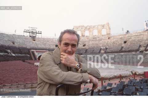 Verona,1995.Ritratto del tenore Josè Carreras Musica allArena di Verona cantante lirica tenore opera ritratto -Verona,1995. Portrait of the tenor Josè Carreras in the Arena of Verona ©Graziano Arici/Rosebud2