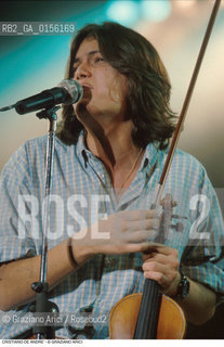 Venezia,1988.Ritratto del cantautore Cristiano De Andrè.Musica cantante ritratto cantautore violino -Venice,1988. Portrait of the singer and songwriter Cristiano De Andrè ©Graziano Arici/Rosebud2