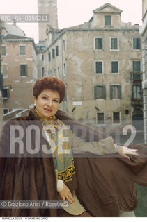 Venezia,1995.Ritratto della cantante lirica, la soprano Mariella Devia. Musica Lirica ritratto soprano cantante Venezia visita -Venice,1995.Portrait of the opera singer, the Italian soprano Mariella Devia ©Graziano Arici/Rosebud2