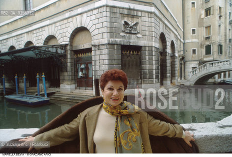 Venezia,1995.Ritratto della cantante lirica, la soprano Mariella Devia. Musica Lirica ritratto soprano cantante Venezia visita -Venice,1995.Portrait of the opera singer, the Italian soprano Mariella Devia ©Graziano Arici/Rosebud2
