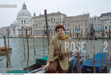 Venezia,1995.Ritratto della cantante lirica, la soprano Mariella Devia. Musica Lirica ritratto soprano cantante Venezia visita -Venice,1995.Portrait of the opera singer, the Italian soprano Mariella Devia ©Graziano Arici/Rosebud2