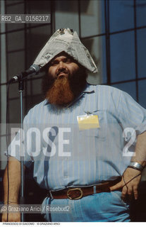 Venezia,1989.Ritratto del cantante Francesco Di Giacomo,voce solista del gruppo Banco del Mutuo Soccorso Musica cantante ritratto -Venice,1989. Portrait of the singer Francesco Di Giacomo, voix of Banco del Mutuo Soccorso ©Graziano Arici/Rosebud2