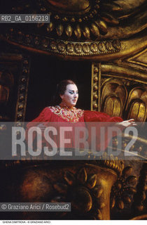 Venezia,1993.Ritratto della cantante lirica, la soprano bulgara Ghena Dimitrova con un costume di scena.Ritratto musica cantante lirica soprano.Venice,1993.Portrait of the Bulgarian operatic Soprano Ghena Dimitrova ©Graziano Arici/Rosebud2