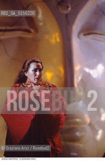 Venezia,1993.Ritratto della cantante lirica, la soprano bulgara Ghena Dimitrova con un costume di scena.Ritratto musica cantante lirica soprano.Venice,1993.Portrait of the Bulgarian operatic Soprano Ghena Dimitrova ©Graziano Arici/Rosebud2