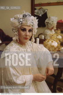 Venezia,1993.Ritratto della cantante lirica, la soprano bulgara Ghena Dimitrova nel suo camerino.Ritratto musica cantante lirica soprano.Venice,1993.Portrait of the Bulgarian operatic Soprano Ghena Dimitrova ©Graziano Arici/Rosebud2