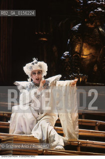 Venezia,1993.Ritratto della cantante lirica, la soprano bulgara Ghena Dimitrova durante una sua esibizione.Ritratto musica cantante lirica soprano.Venice,1993.Portrait of the Bulgarian operatic Soprano Ghena Dimitrova ©Graziano Arici/Rosebud2