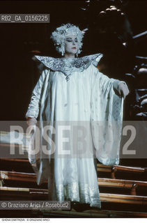 Venezia,1993.Ritratto della cantante lirica, la soprano bulgara Ghena Dimitrova durante una sua esibizione.Ritratto musica cantante lirica soprano.Venice,1993.Portrait of the Bulgarian operatic Soprano Ghena Dimitrova ©Graziano Arici/Rosebud2