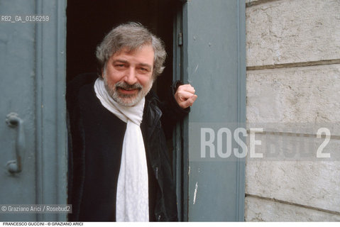 Venezia,1996.Ritratto del cantautore Francesco Guccini.Musica cantante ritratto cantautore sigaretta -Venice,1996. Portrait of the singer and songwriter Francesco Guccini with a cigarette ©Graziano Arici/Rosebud2