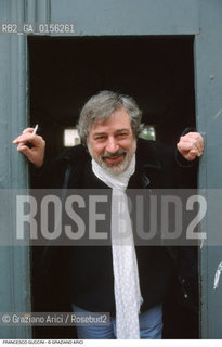 Venezia,1996.Ritratto del cantautore Francesco Guccini.Musica cantante ritratto cantautore sigaretta -Venice,1996. Portrait of the singer and songwriter Francesco Guccini with a cigarette ©Graziano Arici/Rosebud2