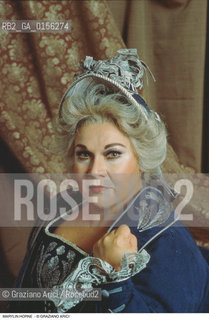 Venezia,1989.Ritratto della cantante lirica, la mezzosoprano Marilyn Horne con un costume di scena.Ritratto musica cantante lirica soprano cappello costume.Venice,1989.Portrait of the operatic mezzosoprano Marilyn Horne ©Graziano Arici/Rosebud2