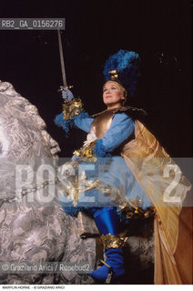 Venezia,1989.Ritratto della cantante lirica, la mezzosoprano Marilyn Horne con un costume di scena.Ritratto musica cantante lirica soprano cappello costume.Venice,1989.Portrait of the operatic mezzosoprano Marilyn Horne ©Graziano Arici/Rosebud2