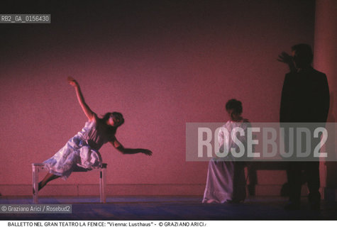 -Venezia,1988.Gran Teatro la Fenice. Balletto Vienna:Lusthaus ,coreografia di Martha Clarke, corpo di ballo Martha Clarke Dance Danza balletto coreografia .-Venice,1988. Gran Teatro la Fenice. Dance ballet Vienna:Lusthaus, choreographed by Martha Clarke, Martha Clarke dancers chorus ©Graziano Arici/Rosebud2 .La cessione dei diritti di questa immagine si intende per quanto di nostra competenza. Non comprende invece le eventuali spese  relative a diritti che potranno essere richiesti dagli Enti o persone fisiche cui appartengono eventualmente i soggetti  ripresi. Tali costi, ove necessari, e l’espletamento di qualsivoglia pratica di richiesta di concessione del permesso di pubblicazione sono esclusivamente a carico e a cura del soggetto acquirente di questa immagine.