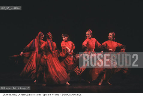 VENEZIA,1988. IL BALLETTO DELLOPERA DI VIENNA.AL GRAN TEATRO LA FENICE DI {VENEZIA} . CORPO DI BALLO WIENER STAATSOPERNBALLETT. DANZA BALLETTO VIENNA.VENICE,1988. DANCE BALLET  AT GRAN TEATRO LA FENICE {VENICE}:THE CORPS  BALLET WIENER STAATSOPERNBALLETT ©Graziano Arici/Rosebud2 La cessione dei diritti di questa immagine si intende per quanto di nostra competenza. Non comprende invece le eventuali spese  relative a diritti che potranno essere richiesti dagli Enti o persone fisiche cui appartengono eventualmente i soggetti  ripresi. Tali costi, ove necessari, e l’espletamento di qualsivoglia pratica di richiesta di concessione del permesso di pubblicazione sono esclusivamente a carico e a cura del soggetto acquirente di questa immagine.