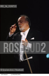 Nome: .MASUR KURT.Descrizione: .MUSICA CLASSICA DIRETTORE DORCHESTRA / DIRIGE.CLASSIC MUSIC  CONDUCTOR / CONDUCTING THE ORCHESTRA.Credit: ©Graziano Arici/Rosebud2 / Costo: .A.Nazione: .USA.USA.Cittˆ: .VENEZIA.Data: .1999.