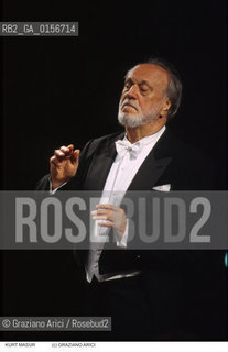 Nome: .MASUR KURT.Descrizione: .MUSICA CLASSICA DIRETTORE DORCHESTRA / DIRIGE.CLASSIC MUSIC  CONDUCTOR / CONDUCTING THE ORCHESTRA.Credit: ©Graziano Arici/Rosebud2 / Costo: .A.Nazione: .USA.USA.Cittˆ: .VENEZIA.Data: .1999.