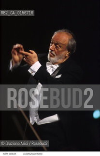Nome: .MASUR KURT.Descrizione: .MUSICA CLASSICA DIRETTORE DORCHESTRA / DIRIGE.CLASSIC MUSIC  CONDUCTOR / CONDUCTING THE ORCHESTRA.Credit: ©Graziano Arici/Rosebud2 / Costo: .A.Nazione: .USA.USA.Cittˆ: .VENEZIA.Data: .1999.