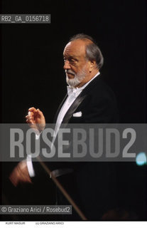 Nome: .MASUR KURT.Descrizione: .MUSICA CLASSICA DIRETTORE DORCHESTRA / DIRIGE.CLASSIC MUSIC  CONDUCTOR / CONDUCTING THE ORCHESTRA.Credit: ©Graziano Arici/Rosebud2 / Costo: .A.Nazione: .USA.USA.Cittˆ: .VENEZIA.Data: .1999.