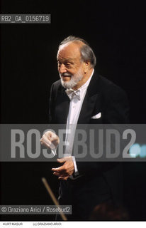 Nome: .MASUR KURT.Descrizione: .MUSICA CLASSICA DIRETTORE DORCHESTRA / DIRIGE.CLASSIC MUSIC  CONDUCTOR / CONDUCTING THE ORCHESTRA.Credit: ©Graziano Arici/Rosebud2 / Costo: .A.Nazione: .USA.USA.Cittˆ: .VENEZIA.Data: .1999.