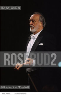 Nome: .MASUR KURT.Descrizione: .MUSICA CLASSICA DIRETTORE DORCHESTRA / DIRIGE.CLASSIC MUSIC  CONDUCTOR / CONDUCTING THE ORCHESTRA.Credit: ©Graziano Arici/Rosebud2 / Costo: .A.Nazione: .USA.USA.Cittˆ: .VENEZIA.Data: .1999.