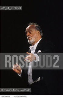 Nome: .MASUR KURT.Descrizione: .MUSICA CLASSICA DIRETTORE DORCHESTRA / DIRIGE.CLASSIC MUSIC  CONDUCTOR / CONDUCTING THE ORCHESTRA.Credit: ©Graziano Arici/Rosebud2 / Costo: .A.Nazione: .USA.USA.Cittˆ: .VENEZIA.Data: .1999.