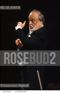 Nome: .MASUR KURT.Descrizione: .MUSICA CLASSICA DIRETTORE DORCHESTRA / DIRIGE.CLASSIC MUSIC  CONDUCTOR / CONDUCTING THE ORCHESTRA.Credit: ©Graziano Arici/Rosebud2 / Costo: .A.Nazione: .USA.USA.Cittˆ: .VENEZIA.Data: .1999.