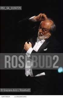 Nome: .MASUR KURT.Descrizione: .MUSICA CLASSICA DIRETTORE DORCHESTRA / DIRIGE.CLASSIC MUSIC  CONDUCTOR / CONDUCTING THE ORCHESTRA.Credit: ©Graziano Arici/Rosebud2 / Costo: .A.Nazione: .USA.USA.Cittˆ: .VENEZIA.Data: .1999.