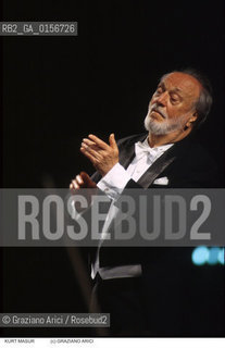 Nome: .MASUR KURT.Descrizione: .MUSICA CLASSICA DIRETTORE DORCHESTRA / DIRIGE.CLASSIC MUSIC  CONDUCTOR / CONDUCTING THE ORCHESTRA.Credit: ©Graziano Arici/Rosebud2 / Costo: .A.Nazione: .USA.USA.Cittˆ: .VENEZIA.Data: .1999.