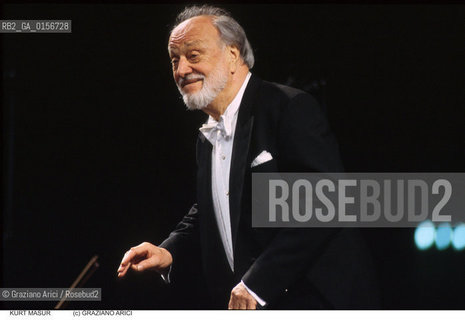Nome: .MASUR KURT.Descrizione: .MUSICA CLASSICA DIRETTORE DORCHESTRA / DIRIGE.CLASSIC MUSIC  CONDUCTOR / CONDUCTING THE ORCHESTRA.Credit: ©Graziano Arici/Rosebud2 / Costo: .A.Nazione: .USA.USA.Cittˆ: .VENEZIA.Data: .1999.