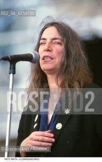 Nome: .SMITH PATTI.Descrizione: .MUSICA ROCK CANTANTE LETTERATURA POETESSA.ROCK MUSIC SINGER LITERATURE POETESS.Credit: ©Graziano Arici/Rosebud2 / Costo: .A.Nazione: .USA.Cittˆ: .VENEZIA.VENICE.Data: .1999.