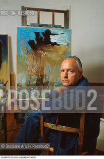 Caption: Nome: .ZIGAINA GIUSEPPE.Descrizione: .ARTE PITTORE IN STUDIO.Credit: ©Graziano Arici/Rosebud2 / Costo: .A.Nazione: .ITALIA.Cittˆ: ..Data: .1988
