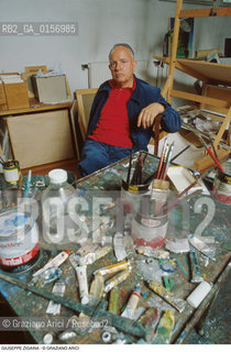 Caption: Nome: .ZIGAINA GIUSEPPE.Descrizione: .ARTE PITTORE IN STUDIO.Credit: ©Graziano Arici/Rosebud2 / Costo: .A.Nazione: .ITALIA.Cittˆ: ..Data: .1988