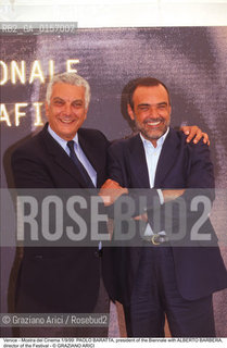 Nome:.BARATTA PAOLO.Descrizione:.PRESIDENTE BIENNALE CON ALBERTO BARBERA DIRETTORE MOSTRA DEL CINEMA.Credit:.©Graziano Arici/Rosebud2 Costo:.A.Nazione:.ITALIA.Cittˆ:.VENEZIA.Data:.1999.