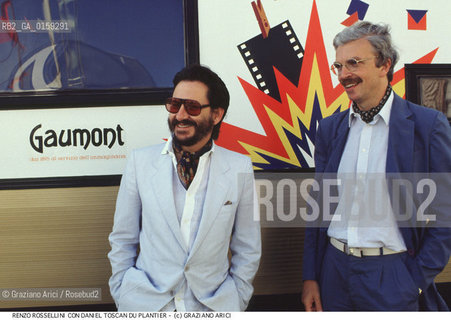 Nome: .TOSCAN DU PLANTIER DANIEL .Descrizione: .CINEMA PRODUTTORE/CON RENZO ROSSELLINI ALLA MOSTRA DEL CINEMA DI VENEZIA.Credit: ©Graziano Arici/Rosebud2 / Costo: .A.Nazione: .FRANCIA.Cittˆ: .VENEZIA.Data: .1990.