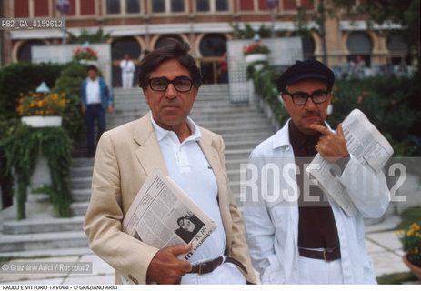 Caption: Nome: .TAVIANI PAOLO E VITTORIO.Descrizione: .CINEMA REGISTI ALLA MOSTRA DEL CINEMA / FRATELLI  HOTEL EXCELSIOR.CINEMA DIRECTORS / AT THE {VENICE} FILM FESTIVAL / BROTHERS.Credit: ©Graziano Arici/Rosebud2 / Costo: .A.Nazione: .ITALIA.ITALY.Cittˆ: ..Data:.1990