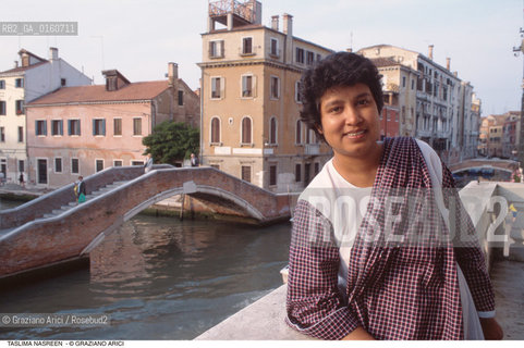 Caption: Nome: .NASREEN TASLIMA.Descrizione: .LETTERATURA SCRITTRICE/A VENEZIA .Credit: ©Graziano Arici/Rosebud2 / Costo: .A.Nazione: .BANGLADESH.Cittˆ: .VENEZIA.Data: .1995