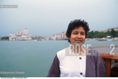 Caption: Nome: .NASREEN TASLIMA.Descrizione: .LETTERATURA SCRITTRICE/A VENEZIA .Credit: ©Graziano Arici/Rosebud2 / Costo: .A.Nazione: .BANGLADESH.Cittˆ: .VENEZIA.Data: .1995
