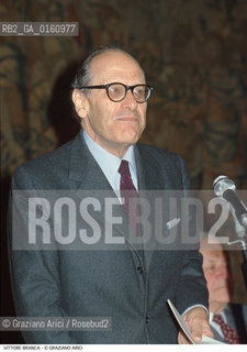 Caption: Nome: .BRANCA VITTORE.Descrizione: .LETTERATURA STORICO SAGGISTA  ALLA FONDAZIONE CINI.Credit: ©Graziano Arici/Rosebud2 / Costo: .A.Nazione: .ITALIA.Cittˆ: ..Data: .1984