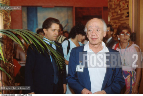 Caption: Nome: .VERDIGLIONE ARMANDO.Descrizione: .PSICANALISI PSICANALISTA SAGGISTA/CON IL COMMEDIOGRAFO EUGENE IONESCO.Credit: ©Graziano Arici/Rosebud2 / Costo: .A.Nazione: .ITALIA.Cittˆ: ..Data: .1993