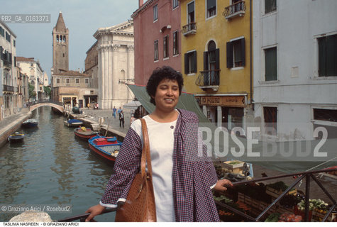 Caption: Nome: .NASREEN TASLIMA.Descrizione: .LETTERATURA SCRITTRICE/A VENEZIA .Credit: ©Graziano Arici/Rosebud2 / Costo: .A.Nazione: .BANGLADESH.Cittˆ: .VENEZIA.Data: .1995